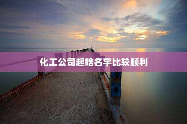化工公司起啥名字比较顺利