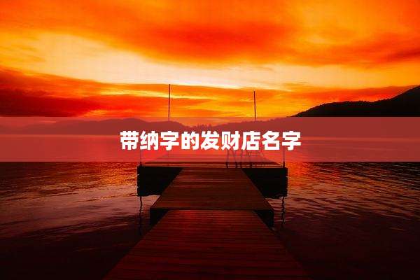 带纳字的发财店名字