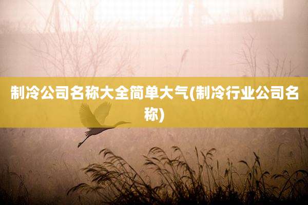 制冷公司名称大全简单大气(制冷行业公司名称)