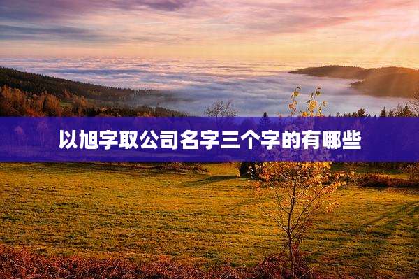 以旭字取公司名字三个字的有哪些