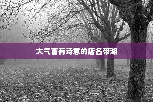大气富有诗意的店名带湖