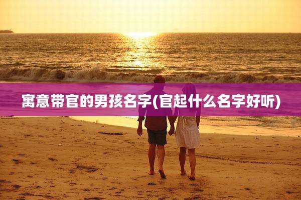 寓意带官的男孩名字(官起什么名字好听)