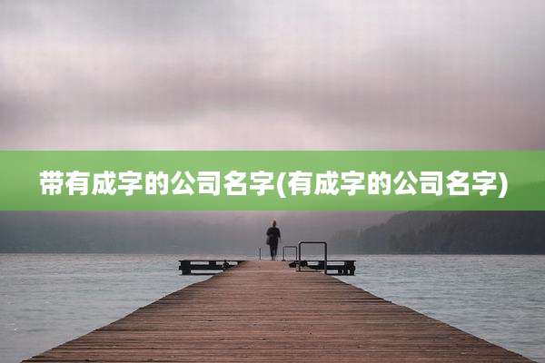 带有成字的公司名字(有成字的公司名字)