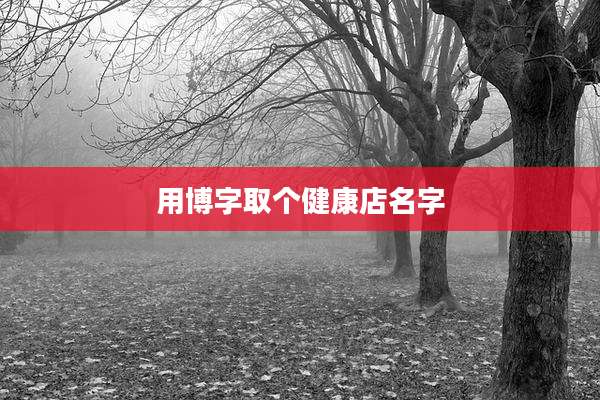 用博字取个健康店名字