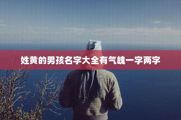 姓黄的男孩名字大全有气魄一字两字
