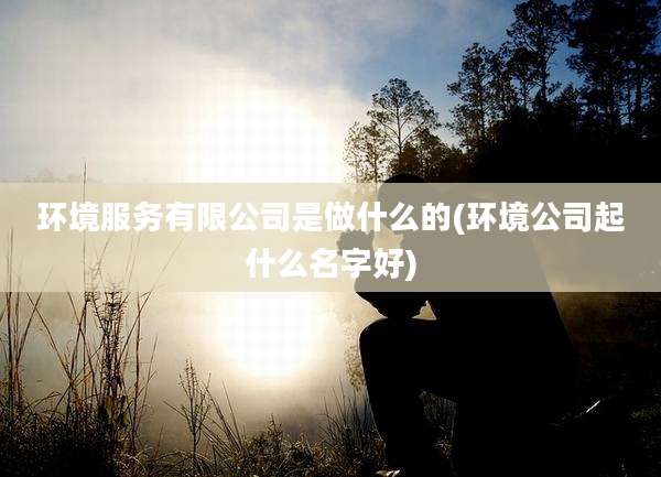 环境服务有限公司是做什么的(环境公司起什么名字好)