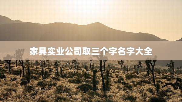 家具实业公司取三个字名字大全