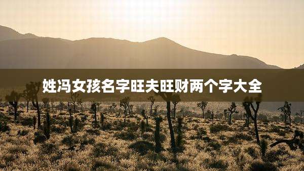 姓冯女孩名字旺夫旺财两个字大全