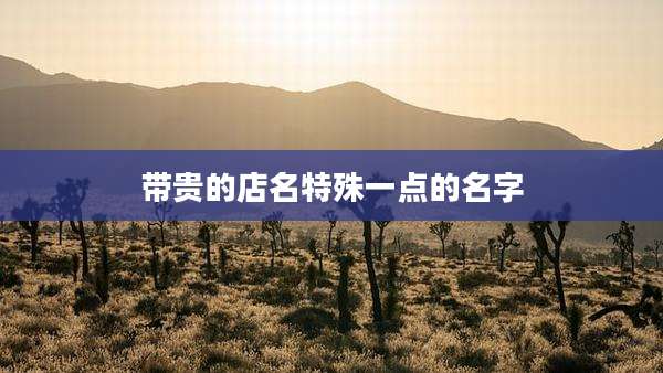 带贵的店名特殊一点的名字