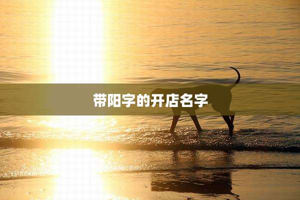 带阳字的开店名字