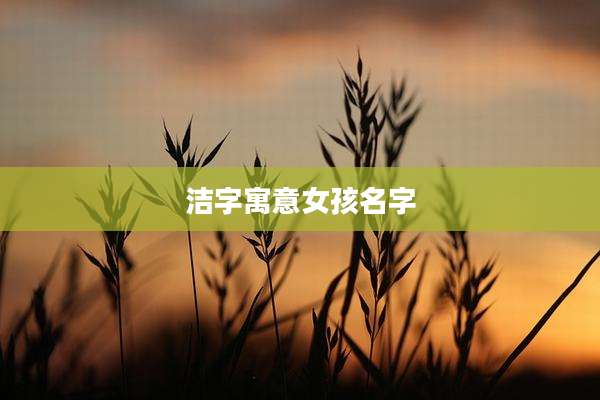 洁字寓意女孩名字