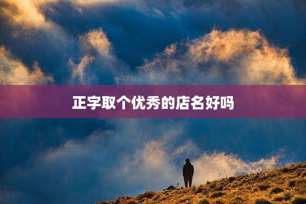 正字取个优秀的店名好吗