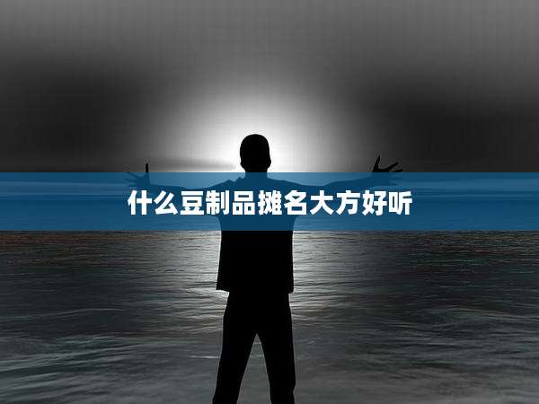 什么豆制品摊名大方好听