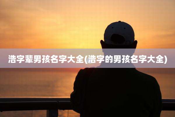 浩字辈男孩名字大全(浩字的男孩名字大全)