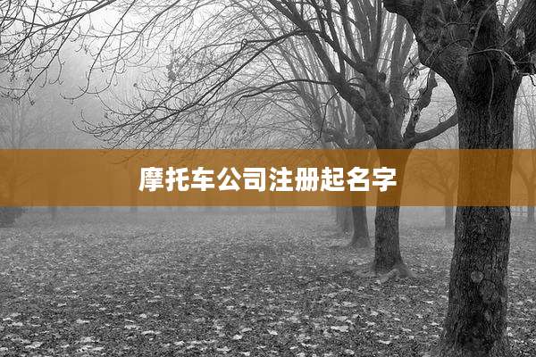 摩托车公司注册起名字
