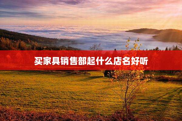 买家具销售部起什么店名好听