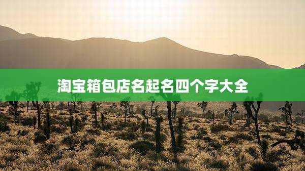 淘宝箱包店名起名四个字大全