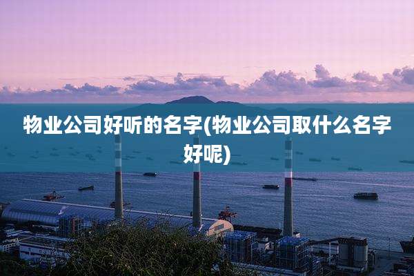 物业公司好听的名字(物业公司取什么名字好呢)