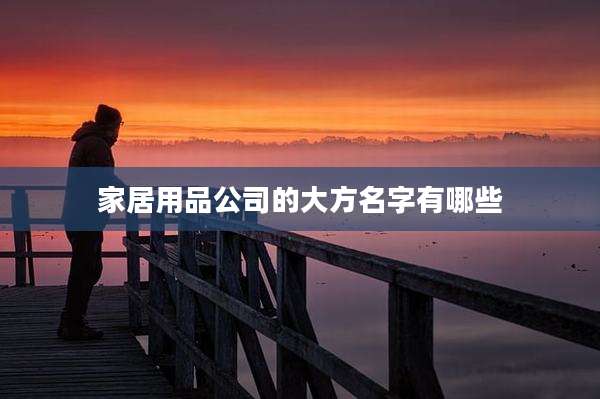家居用品公司的大方名字有哪些