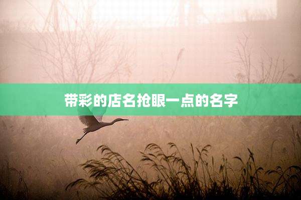 带彩的店名抢眼一点的名字