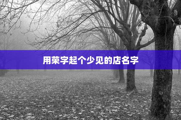 用荣字起个少见的店名字