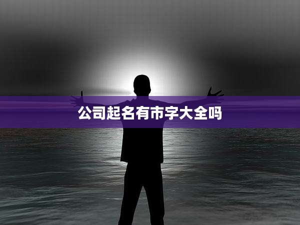 公司起名有市字大全吗
