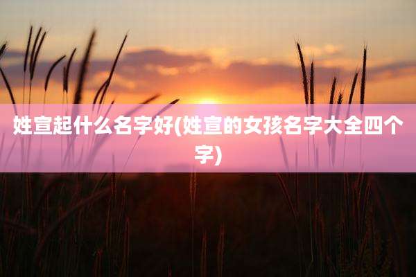 姓宣起什么名字好(姓宣的女孩名字大全四个字)