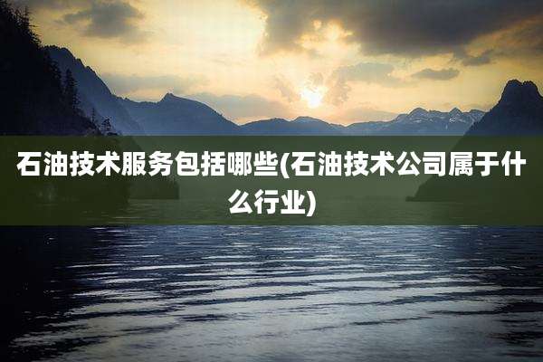 石油技术服务包括哪些(石油技术公司属于什么行业)