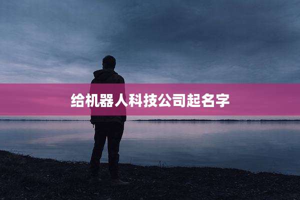 给机器人科技公司起名字