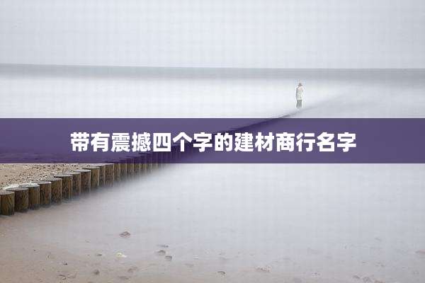 带有震撼四个字的建材商行名字