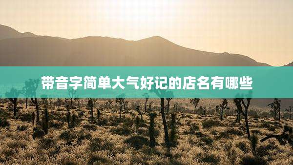带音字简单大气好记的店名有哪些