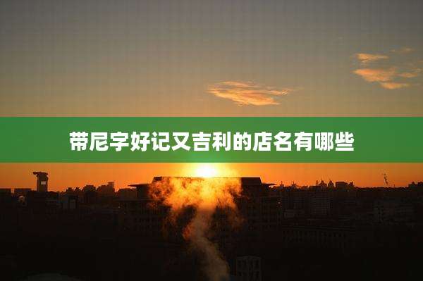 带尼字好记又吉利的店名有哪些