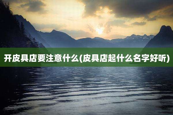 开皮具店要注意什么(皮具店起什么名字好听)