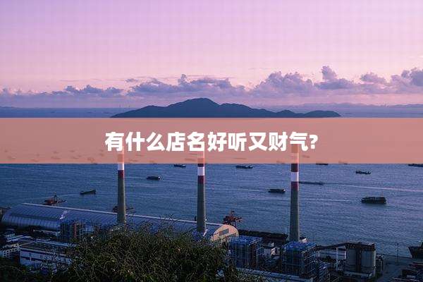 有什么店名好听又财气?