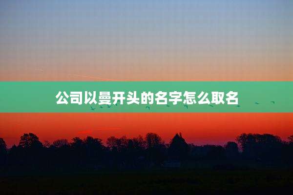 公司以曼开头的名字怎么取名