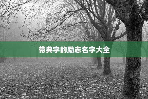 带典字的励志名字大全
