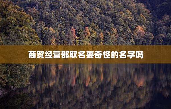 商贸经营部取名要奇怪的名字吗