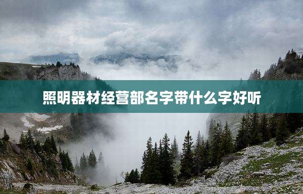 照明器材经营部名字带什么字好听