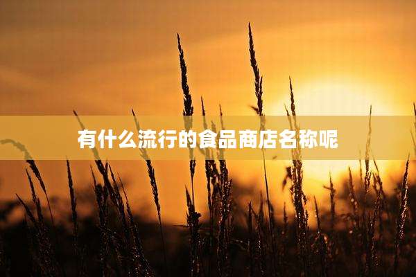 有什么流行的食品商店名称呢
