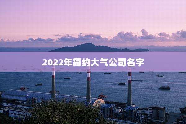 2022年简约大气公司名字