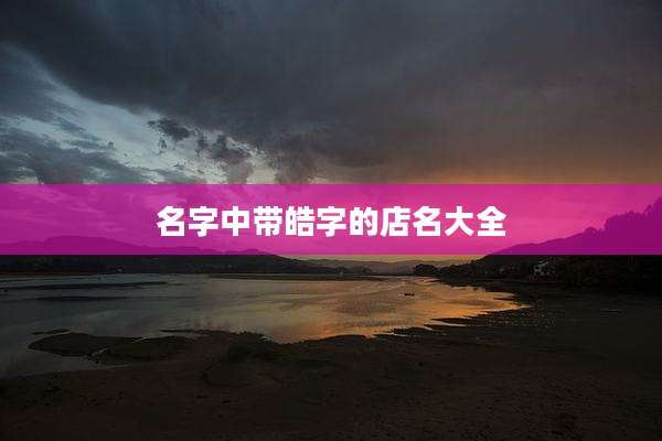名字中带皓字的店名大全