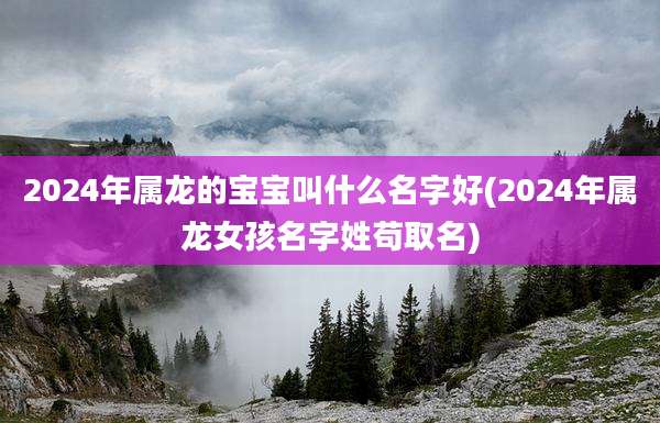 2024年属龙的宝宝叫什么名字好(2024年属龙女孩名字姓苟取名)
