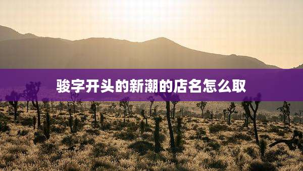 骏字开头的新潮的店名怎么取