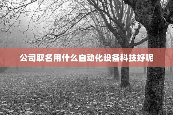 公司取名用什么自动化设备科技好呢