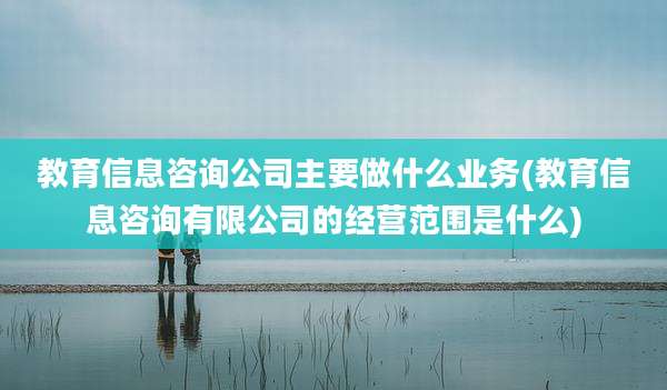 教育信息咨询公司主要做什么业务(教育信息咨询有限公司的经营范围是什么)