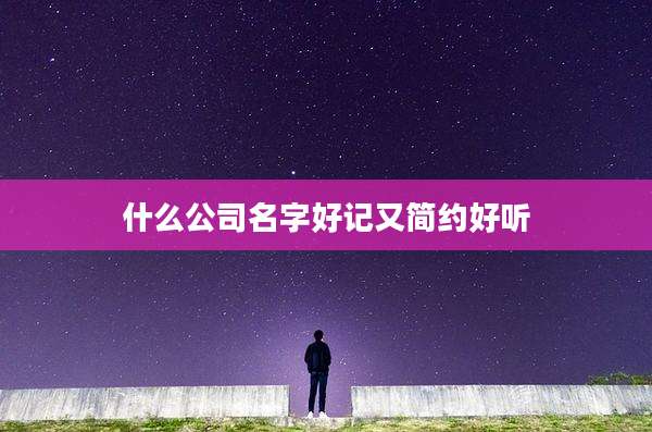 什么公司名字好记又简约好听