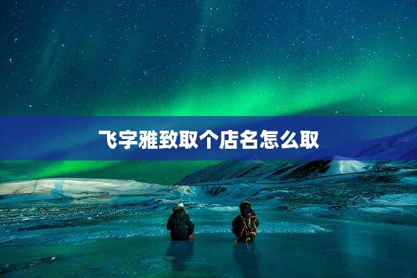 飞字雅致取个店名怎么取