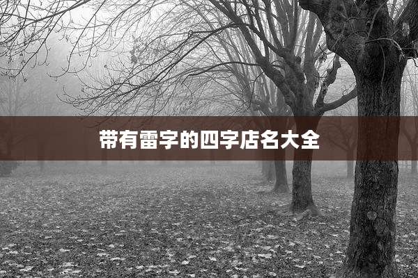 带有雷字的四字店名大全