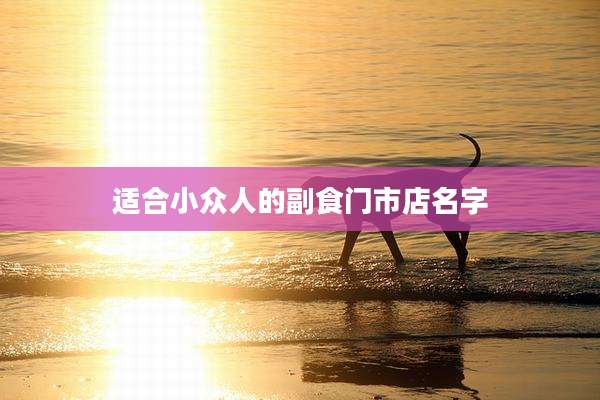 适合小众人的副食门市店名字