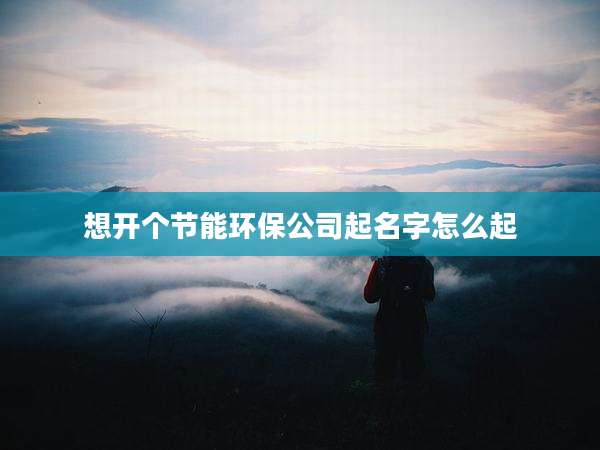 想开个节能环保公司起名字怎么起